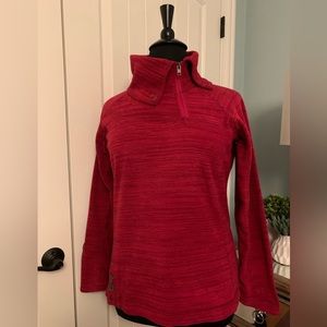 Avalanche Womens Fleece Pull-Over, Asymmetrical Turtleneck w/Zipper, Raspberry L